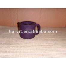 Thick Ceramic Purple Color Glazed Coffe Drinkware Mugs With Marbling Finishing For Microwave Oven Use Safe